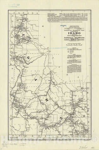 Map : Idaho 1919, National highways map of the state of Idaho : showing twenty-eight hundred miles of national highways
