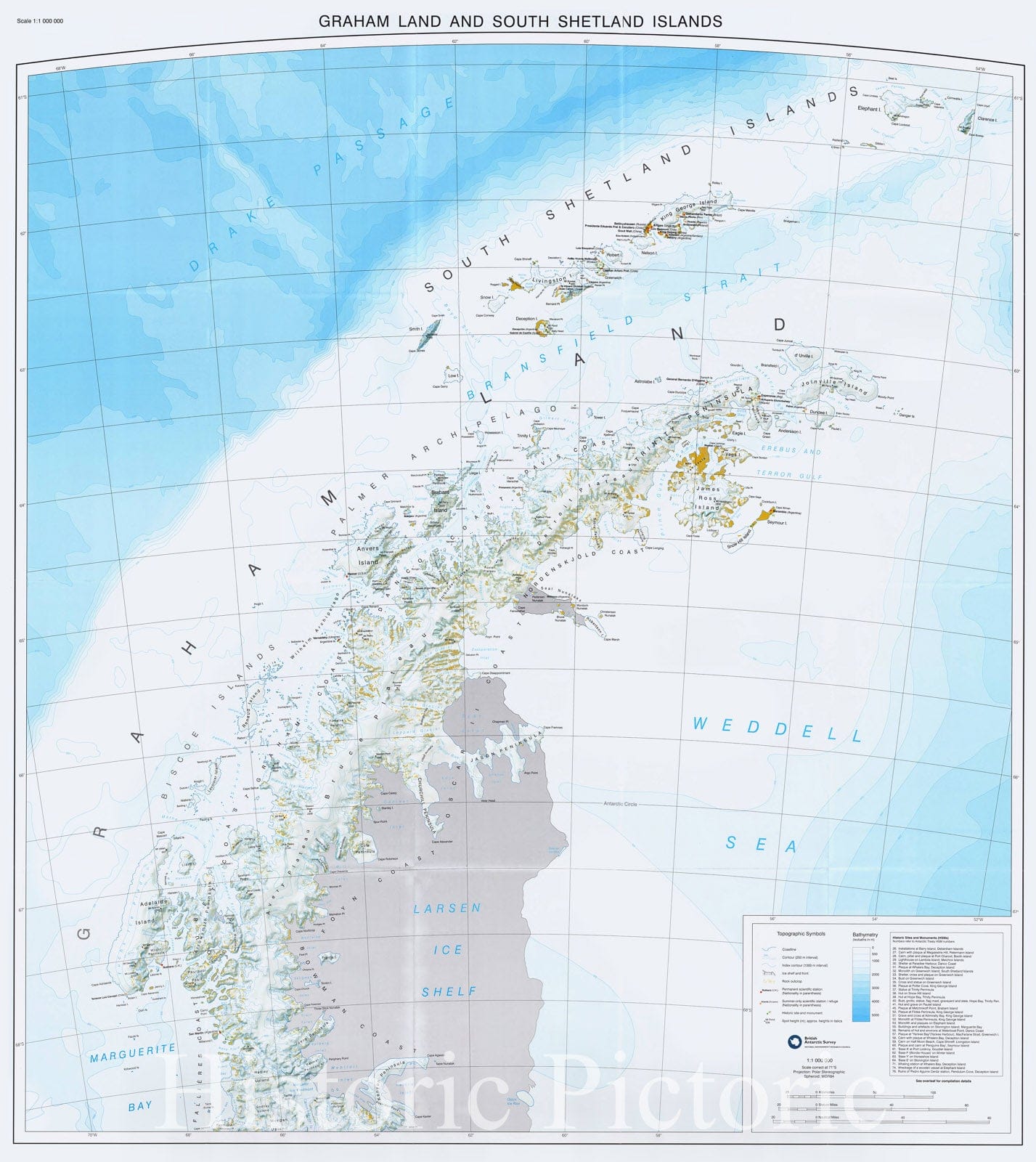 Map : Antarctic Peninsula 2005 1, Antarctic Peninsula and Weddell Sea , Antique Vintage Reproduction