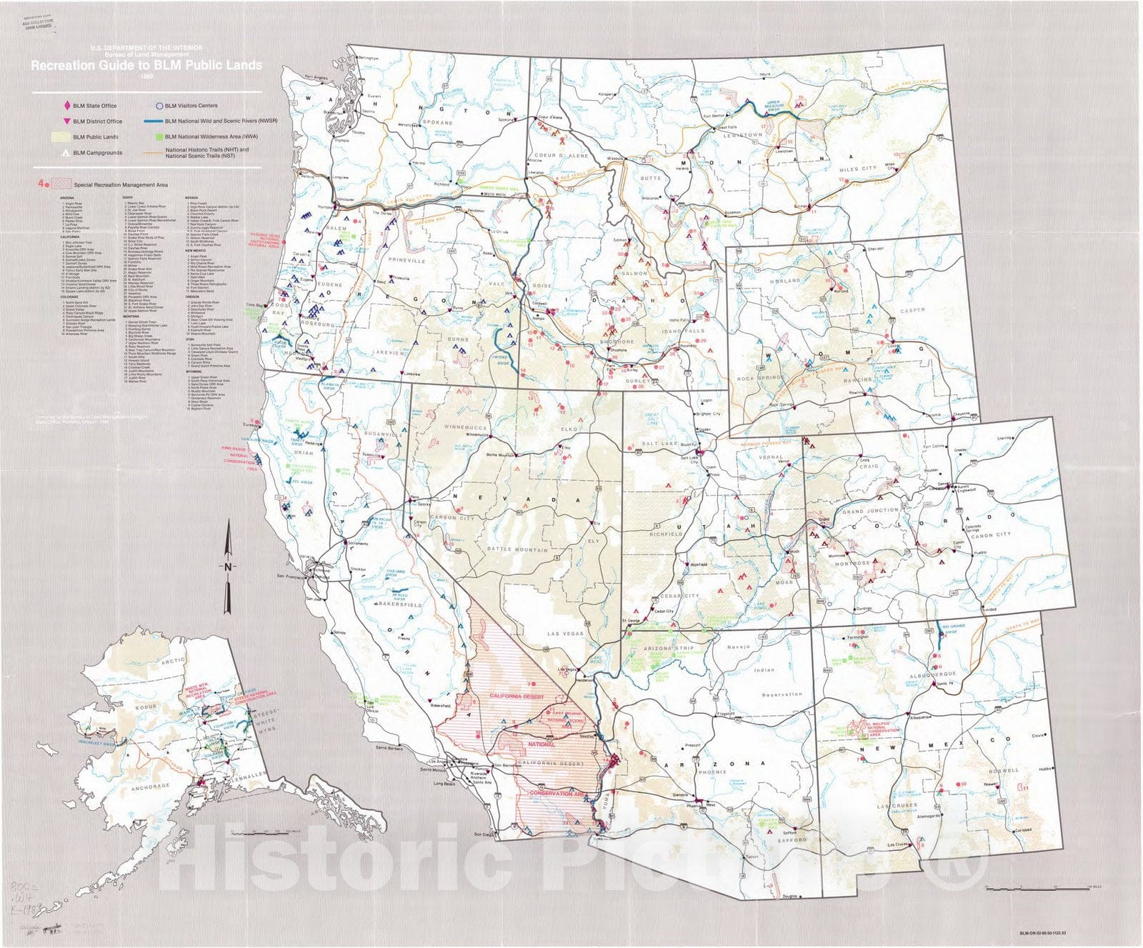 Map : United States, western 1989 2, Recreation guide to BLM public la ...