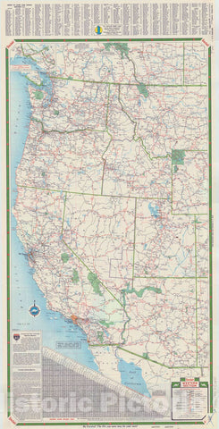 Map : United States, western 1959 1, Western United States including Alaska , Antique Vintage Reproduction