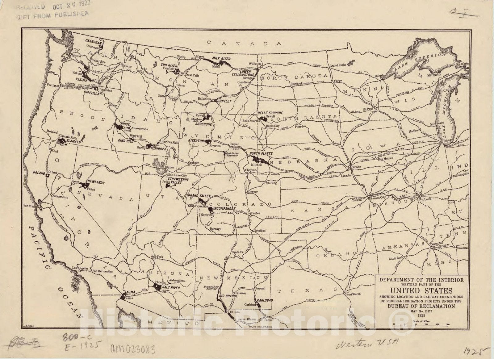 1925 Map Map : United States, western 1925, Antique Vintage Reproduction ...
