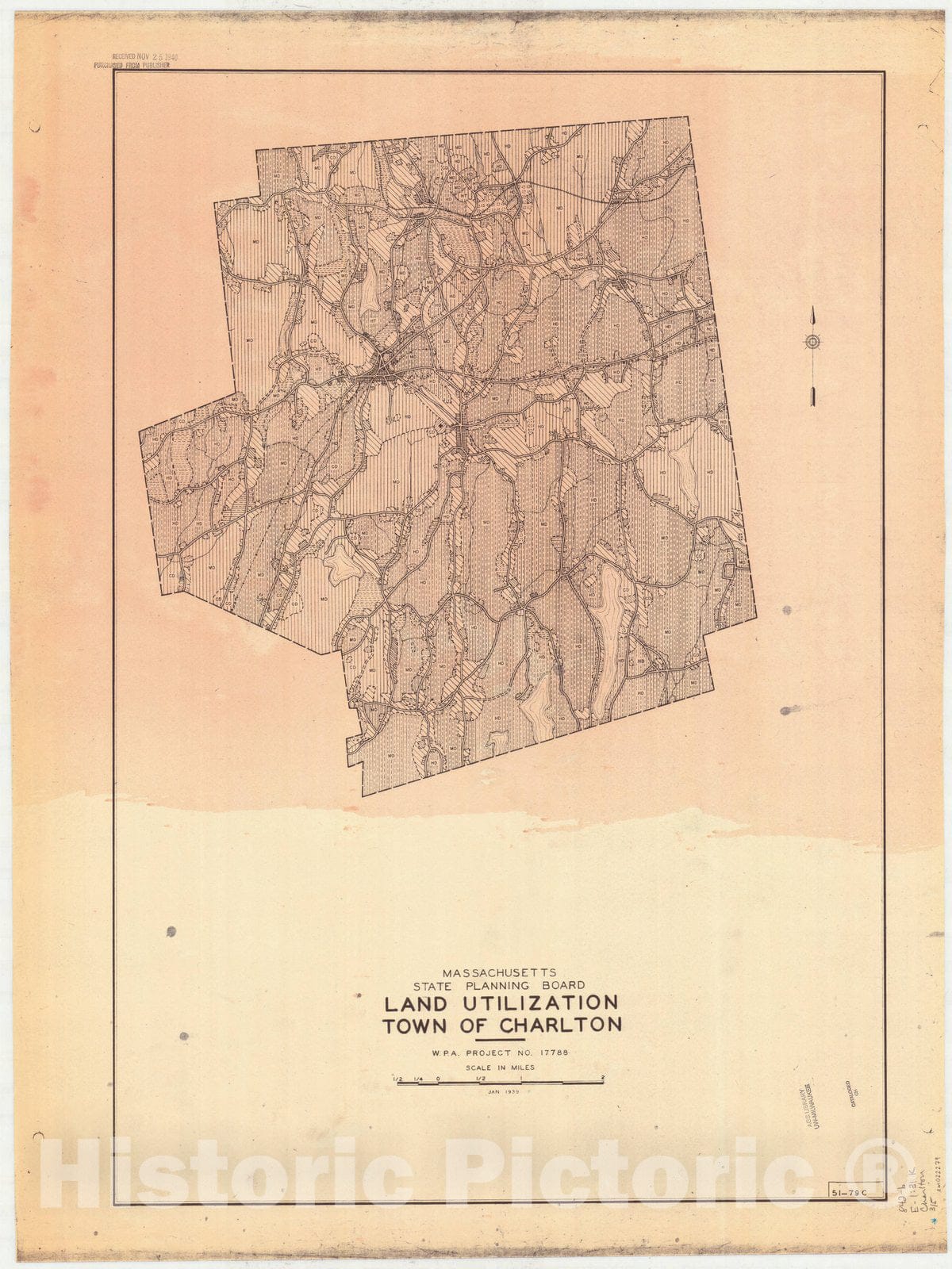 Map : Charlton, Massachusetts 1939 1, Town of Charlton , Antique Vintage Reproduction