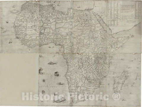 Map : Africa 1564, Il disegno della geografia moderna de tutta la parte dell'Africa i confini ... , Antique Vintage Reproduction