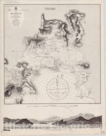 Map : Turkey 1894, Asia Minor, Budrum, the ancient Halicarnassus , Antique Vintage Reproduction