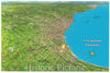 Map : Chicago, Illinois 1958?, Chicagoland panorama map in full color : pictures and directory, highways, points of principal interest , Antique Vintage Reproduction