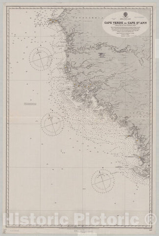 Map : Africa, west coast 1916, Africa, west coast, Cape Verde to Cape St. Ann , Antique Vintage Reproduction