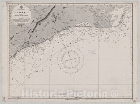 Map : Africa, west coast 1912, West coast of Africa, sheet XIV, Barako to Cape St. Paul , Antique Vintage Reproduction