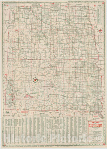 Map : United States 1950 6, Dakotas with Idaho-Montana-Wyoming, Antique Vintage Reproduction