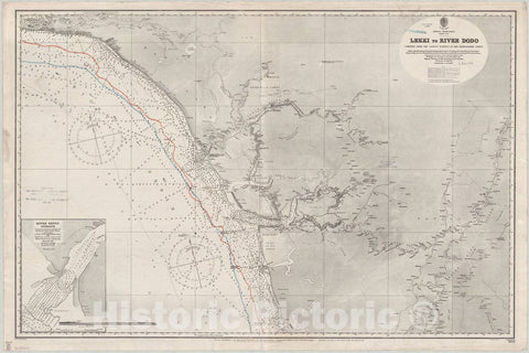 Map : Africa, west coast 1914, Africa, west coast, sheet XVII, Lekki to River Dodo , Antique Vintage Reproduction