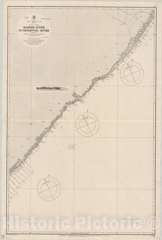 Map : Africa, south east coast 1906, Africa, south east coast, sheet VI, Kaffirland, Banshee River to Umtamvuna River , Antique Vintage Reproduction