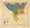Map : Balkans 1918, Carte ethnographique de la Peninsule des Balkans , Antique Vintage Reproduction