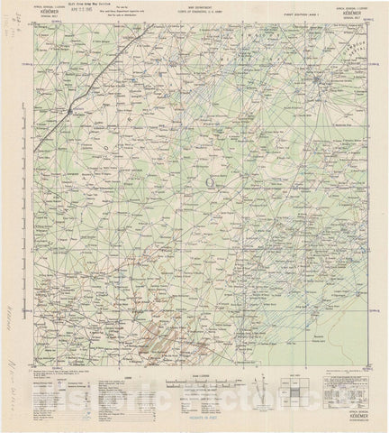 Map : Kebemer, Senegal 1942, Africa, Senegal 1:125000 Kebemer, Senegal Belt , Antique Vintage Reproduction