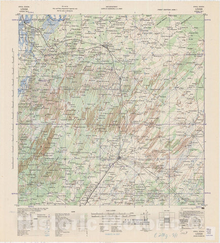 Map : Louga, Senegal 1942 2, Africa, Senegal 1:125000 Louga, Senegal Belt , Antique Vintage Reproduction