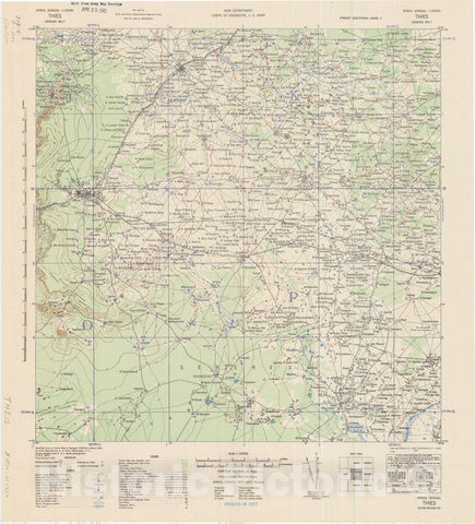 Map : Thies, Senegal 1942, Africa, Senegal 1:125000 Thies, Senegal Belt , Antique Vintage Reproduction