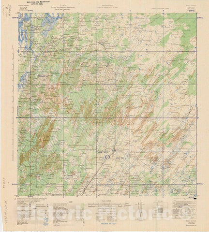 Map : Louga, Senegal 1942 1, Africa, Senegal 1:125000 Louga, Senegal Belt , Antique Vintage Reproduction