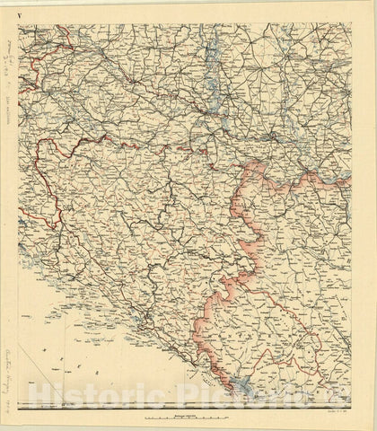 Map : Austria 1914 1, Die Osterreichisch-Ungarische Monarchie im Masse 1:900 000 , Antique Vintage Reproduction