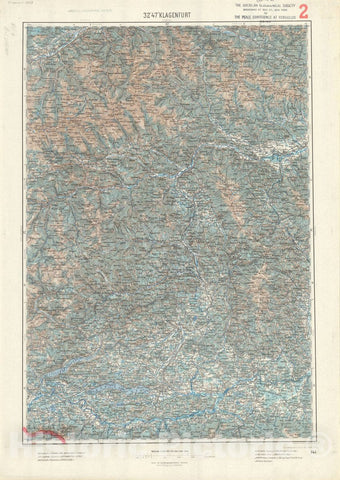 Map : Klagenfurt, Austria 1914 1, Generalkarte von Mitteleuropa, Antique Vintage Reproduction