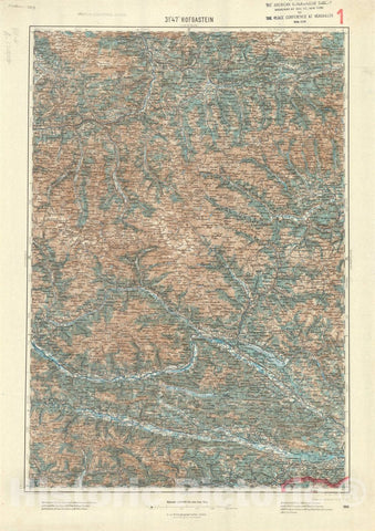 Map : Hofgastein, Austria 1917 1, Generalkarte von Mitteleuropa, Antique Vintage Reproduction