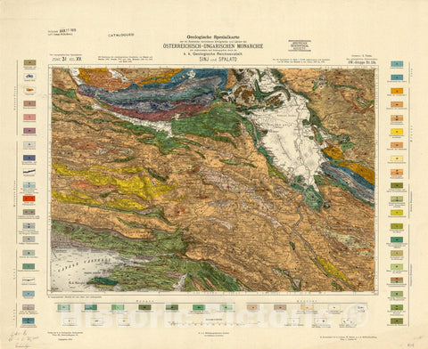 Map : Austria 1912- 16, Geologische Spezialkarte der Republik Osterreich , Antique Vintage Reproduction