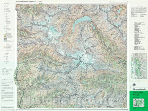 Map : Hochalmspitze, Austria 1979, Hochalmspitze-Ankogel 1:25 000. Alpenvereinskarte Hochalmspitze-Ankogel Wegmarkierung 1:25 000 nr: 44, Antique Vintage Reproduction