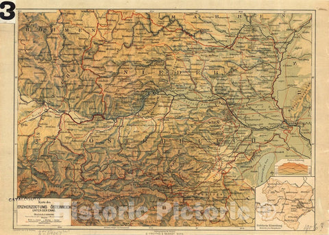 Map : Austria 1906, Karte des Erzherzogtums Osterreich unter der Enns , Antique Vintage Reproduction