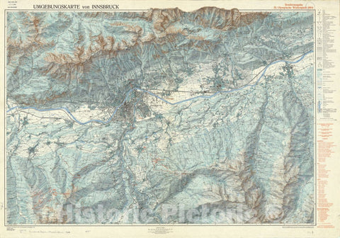 Map : Innsbruck, Austria 1964 2, Umgebungskarte von Innsbruck , Antique Vintage Reproduction