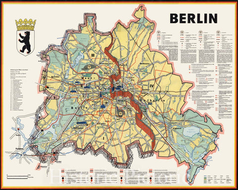 Map : Berlin, Germany 1960, Berlin : JRD-Sonderkarte, Antique Vintage Reproduction