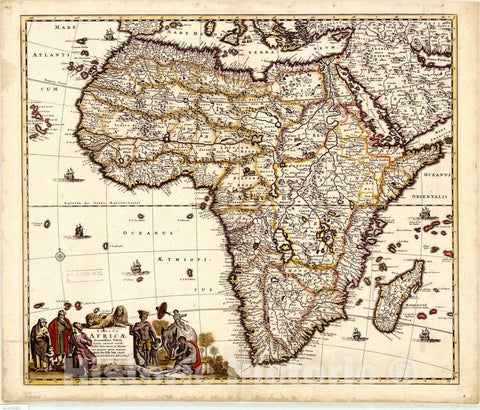 Historic Map : Africa 1688, Totius Africae accuratissima tabula : denuo correcte revisa multis locis aucta, in partes tam maiores quam minores divisa , Antique Vintage Reproduction