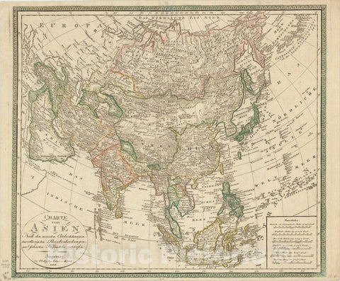 Map : Asia 1818, Charte von Asien, Antique Vintage Reproduction