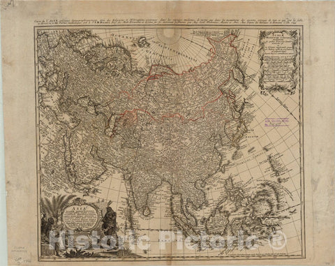 Map : Asia 1744, Antique Vintage Reproduction