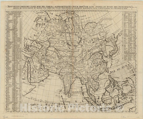Map : Asia 1739, Antique Vintage Reproduction