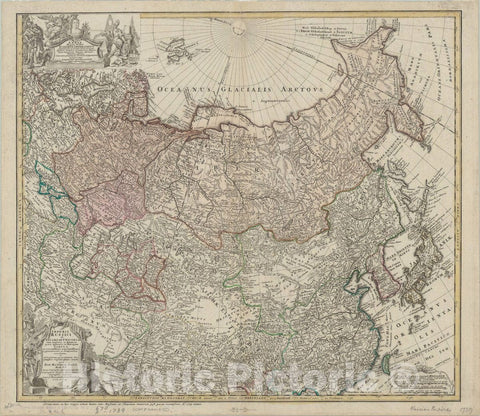 Map : Asia 1739, Imperii Russici et Tatariae universae tam majoris et Asiaticae, quam minoris et Europaeae tabula , Antique Vintage Reproduction