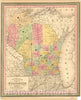 Map : Wisconsin 1850, A new map of the State of Wisconsin , Antique Vintage Reproduction