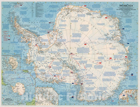 Map : Antarctica 1963, Antarctica , Antique Vintage Reproduction