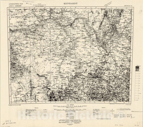 Map : Kenhardt District, South Africa 1942, Kenhardt , Antique Vintage Reproduction