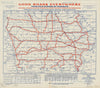 Map : Iowa 1916, National highways preliminary map of the state of Iowa : showing thirty-eight hundred miles of national highways, Antique Vintage Reproduction