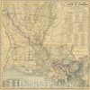 Map : Louisiana 1913, 1913 map of the state of Louisiana , Antique Vintage Reproduction