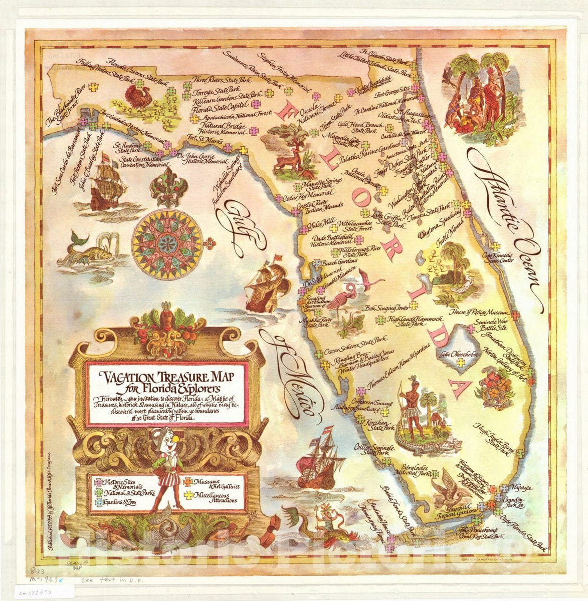 Map : Florida 1969, Vacation treasure map for Florida explorers , Anti ...