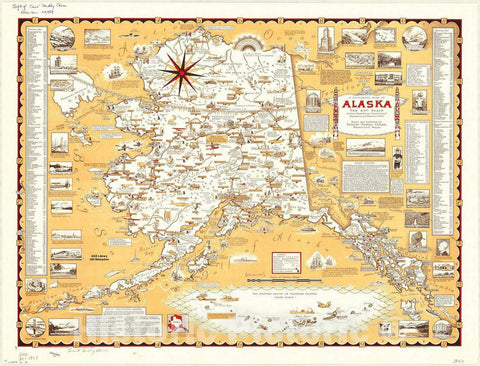 Map : Alaska 1959, A pictorial map of Alaska : the 49th State... , Antique Vintage Reproduction