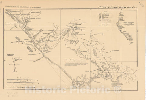 Map : Africa 1893 1, Atlas des co?tes du Congo franc?ais en vingt-deux feuilles a l'echelle de 1, Antique Vintage Reproduction