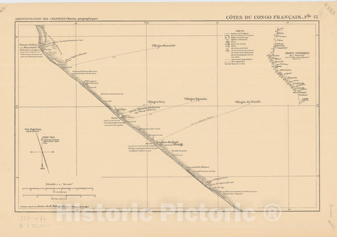 Map : Africa 1893 2, Atlas des co?tes du Congo franc?ais en vingt-deux feuilles a l'echelle de 1, Antique Vintage Reproduction