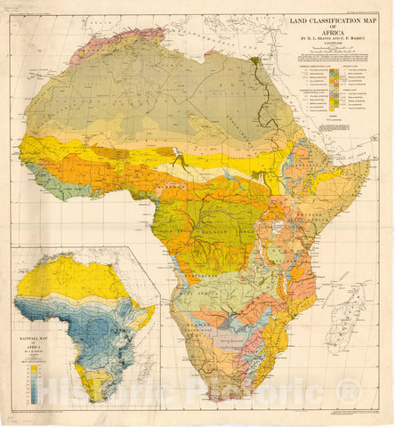 Map : Africa 1923 1, Land classification map of Africa , Antique Vintage Reproduction