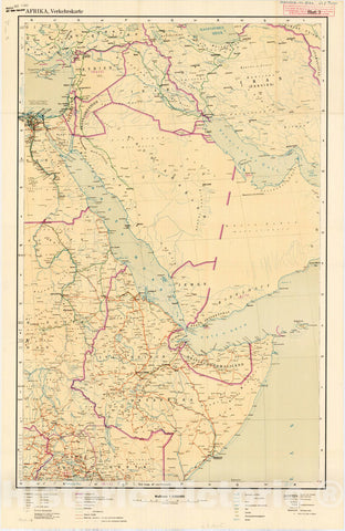 Map : Africa 1941 1, Afrika, Verkehrskarte , Antique Vintage Reproduction