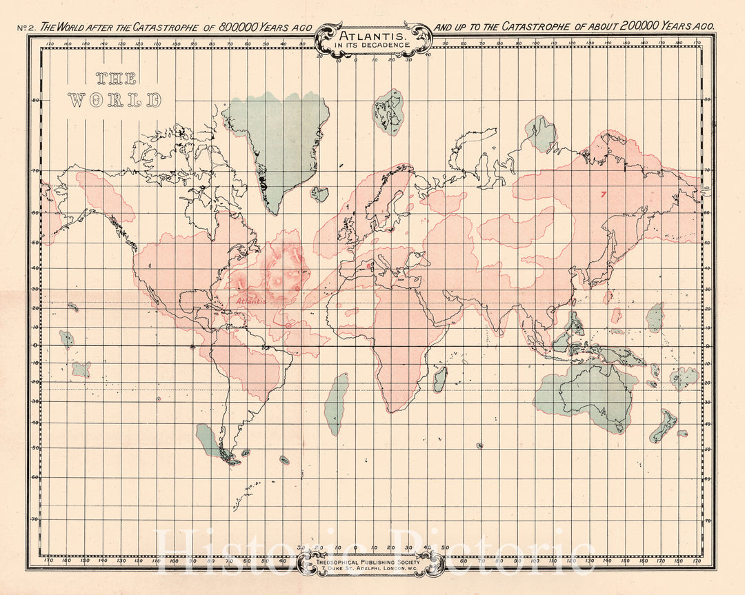 Historic Map : The story of Atlantis : a geographical, historical, and ethnological sketch illustrated by four maps of the world, 1896 v2