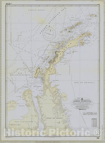 Map : Graham Land, Antarctica 1949, Repu?blica Argentina, Tierras Anta?rticas, desde Las Islas Shetland del Sur hasta la Tierrra de Hearst e Isla Alejandro 1?