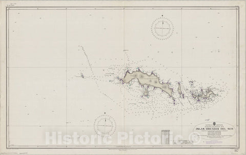 Map : Orkney Islands 1952, Republica Argentina, Oceano Atlantico Sur, Islas Orcadas del Sur , Antique Vintage Reproduction