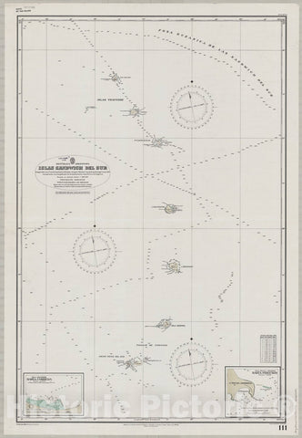 Map : Shetland Islands 1953, Republica Argentina, Oceano Atlantico Sur, Islas Shetland del Sur, Mar de la Flota, Antique Vintage Reproduction