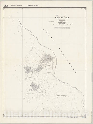 Map : Marguerite Bay, Antarctica 1952, Bahia Margarita, Islotes Debenham , Antique Vintage Reproduction