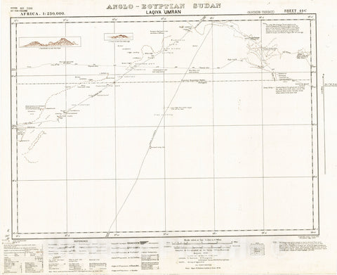 Map : Laqiya 'Umran, Anglo-Egyptian Sudan , Africa 1:250,000, Anglo-Egyptian Sudan, Laqiya 'Umran, sheet 44-C , Antique Vintage Reproduction