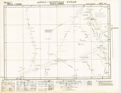 Map : Zalat el Hammad, Anglo-Egyptian Sudan 1942, Africa 1:250,000, Anglo-Egyptian Sudan, Zalat el Hammad, sheet 44-J , Antique Vintage Reproduction
